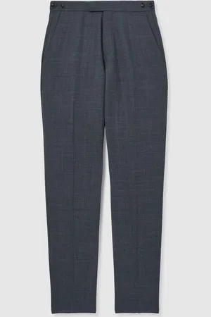 Reiss Airforce Blue Malibu Slim-Fit Sharkskin Suit Trousers Wool-Blend 34