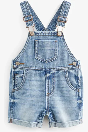 Next Light Wash 100% Cotton Denim Dungarees (3mths-7yrs) 1.5