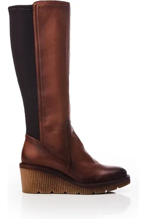 Moda In Pelle Harpette Crepe Wedge Long Side Zip Boots AU 10 (EU 41)
