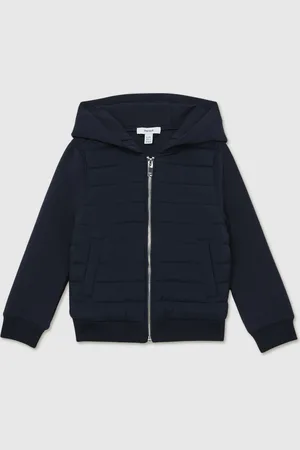 Reiss Navy Taylor 3-9 yrs Interlock Hybrid Hooded Puffer Jacket 7