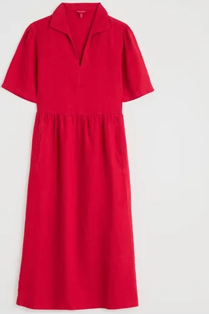Seasalt Cornwall Petite Fen Violet Linen Midi 100% Linen Dress AU 10
