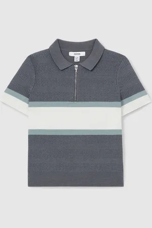 Reiss Grove 3-9 yrs Textured Colour-Block Polo Shirt 8