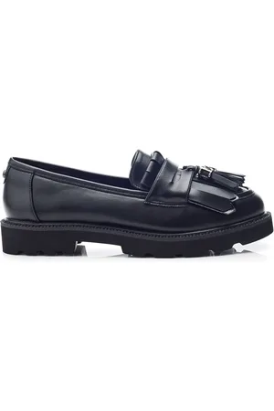 Moda In Pelle Fleeche Cleated Sole Tassle Trim Chunky Loafers AU 7 (EU 38)