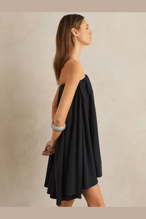 Reiss Flo Tencel Strapless Dip-Hem Mini Dress AU 4