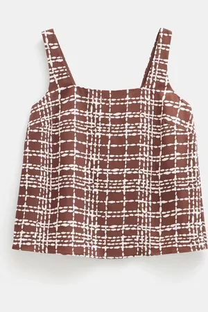 Hush Puppies Brown Square Neckline Tank Top AU 16