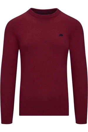 Raging Bull Red Classic Crew Neck Knit Jumper 4XL