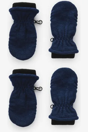 Next Navy Blue Marl Fleece Mittens 2 Pack (3mths-6yrs) 3