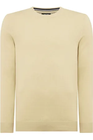 Remus Yellow Tapered Fit 100% Cotton Crew Neck Jumper S