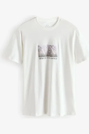 Armani Exchange Graphic Logo White 100% Cotton T-Shirt L