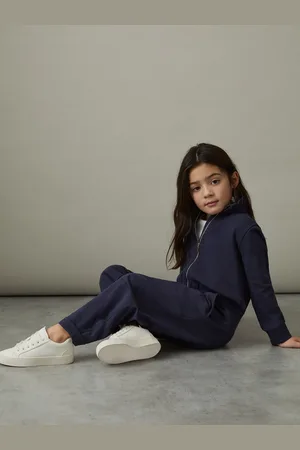 Reiss Navy Nala 9-13 yrs Jersey High Collar Jumpsuit 11