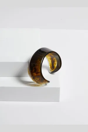 Jon Richard Green Green Resin Cuff Bangle One