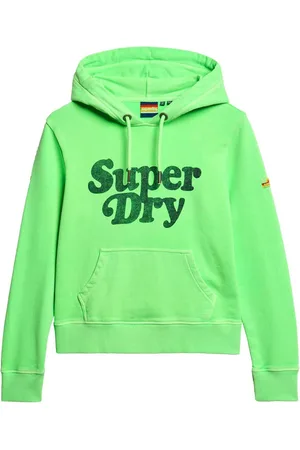 Superdry Neo Mint Green Cooper Tonal Logo 100% Cotton Hoodie AU 10