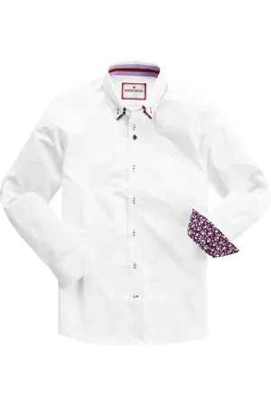 Joe Browns Smart Button Down Double 100% Cotton Collar Shirt with Floral Trims M