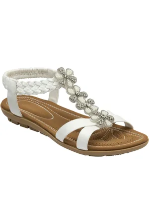 Lotus White Flat Casual Sandals AU 10 (EU 42)