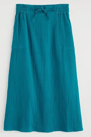 Seasalt Cornwall Bee Orchid Maxi 100% Cotton Skirt 8