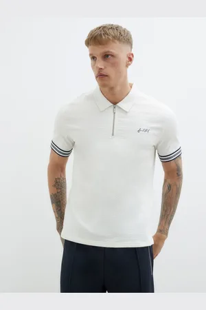 River Island Slim Fit Tipped Embroidered Polo Shirt xlarge