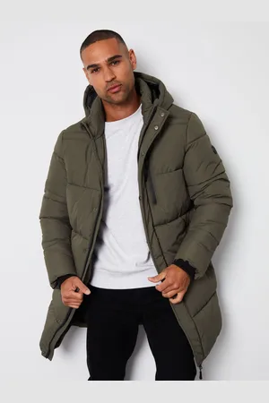 Threadbare Khaki Showerproof Hooded Waterproof Longline Puffer Coat M