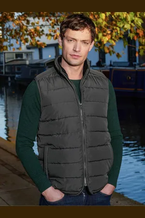 SAVILE ROW Grey Quilted Gilet XL