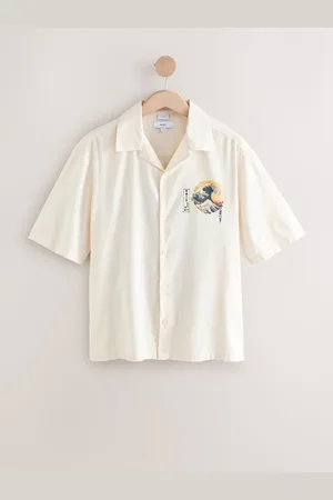 Next 100% Cotton Hokusai Printed Short Sleeve Shirt XL
