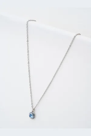Ted Baker Silver/Blue SOLTELL: Solitaire Sparkle Crystal Pendant Necklace One
