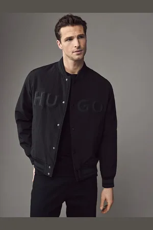 HUGO BOSS Black Bomber Jacket With Rubberised Logo XL