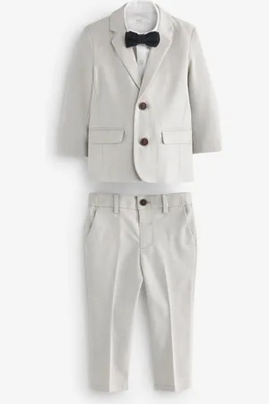Next Blazer Shirt Trousers And Bow Tie Set With Linen (3mths-9yrs) 9