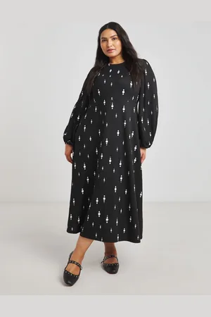 Simply Be Mono Print Supersoft Midi Dress AU 22
