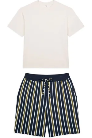 Chelsea Peers Black Multi Stripe Crew Neck Short Pyjamas Set XXL