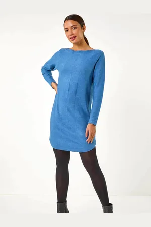 Roman Slash Neck Seam Detail Shift Dress AU 10