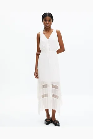 The Kooples V-Neck Pleated Midi Dress 8