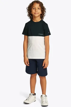 Tommy Hilfiger Blue Mini Colourblock Top And Short Set 140146cm