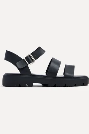 Linzi Black Ramona Two Strap Flatform Sandals AU 10 (EU 42)