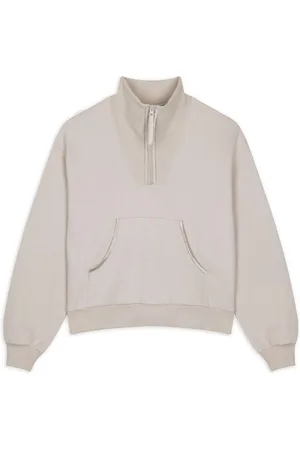 Chelsea Peers Natural 100% Cotton Quarter Zip Funnel Sweater AU 10