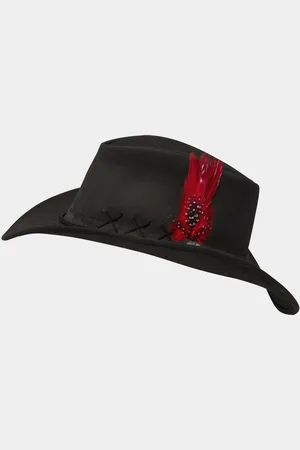Joe Browns Black Embroidered Leather Fedora One