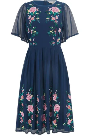 Yumi Embroidered Mesh Sleeve Prom Skater Dress AU 16
