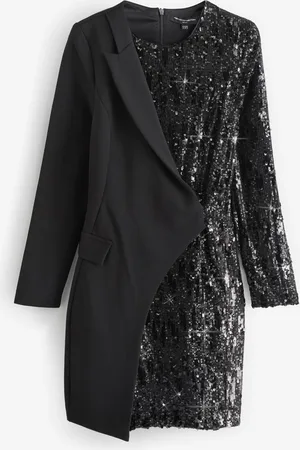 French Connection Xia Ponte Sequin Jersey Blazer Mini Dress AU 12