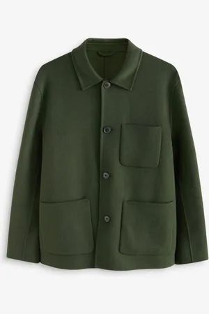 Next Khaki Green Premium Soft Touch Wool Rich Shacket XXL