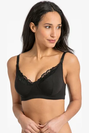 JoJo Maman Bébé Black Lace Trim Maternity & Nursing Bra XL