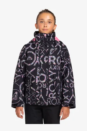 Roxy Black Girls Waterproof Thermal Jetty Printed Ski Jacket 8 Years (128 cm)