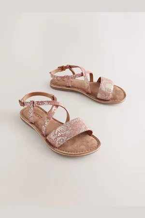 Next Pink Metallic Snake Print Leather Leather Strappy Buckle Fastening Sandals AU 12 (EU 30.5)
