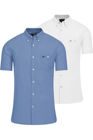 Raging Bull Classic Short Sleeve Linen Shirt 2 Pack M