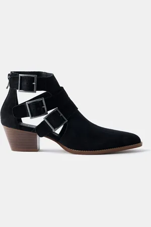 mint&berry Black Cut-Out Ankle Boots AU 10 (EU 41)