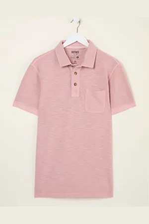 Fat Face FatFace Blush Pink Short Sleeve Slub Pique Polo