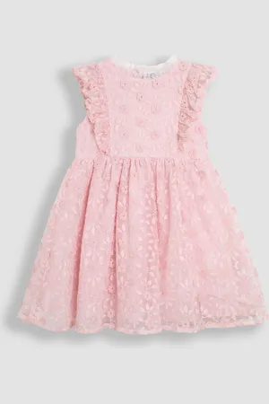 JoJo Maman Bébé Embroidered Lace Frill Flower Print Girl Dress 3