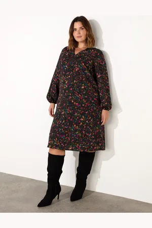 Live Unlimited London Curve Multicolour Ditsy Midi Dress AU 26