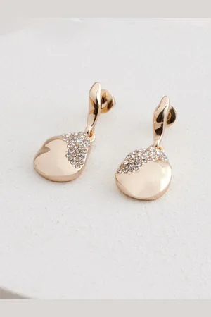 Next Gold Tone Molten Drop Stud Earrings One
