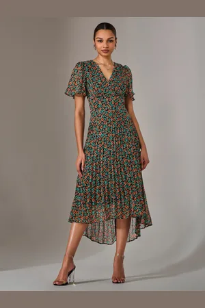 Jolie Moi Charlotte Pleated Chiffon Midmaxi Dress AU 18