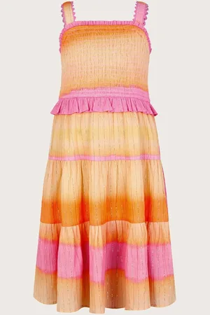 Monsoon Ombré Sleeveless 100% Cotton Tiered Dress 12