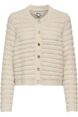 ONLY Cream Button Up Boucle Knitted Cardigan AU 6