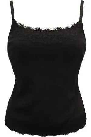 Pour Moi Black Cotton Lace Trim Hidden Underwired Bra Cami Top 38 DD